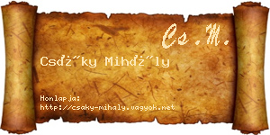 Csáky Mihály névjegykártya