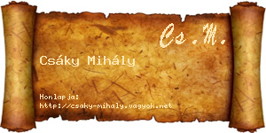 Csáky Mihály névjegykártya