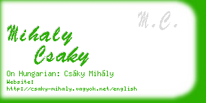 mihaly csaky business card